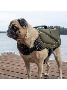 New With Tags Silver Paw Neoprene Dog Life Jacket Vest Green Size Extra Large